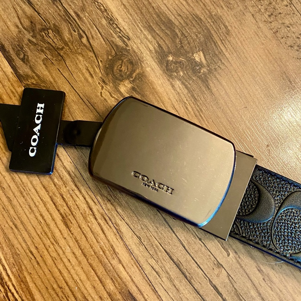 🖤 COACH Unisex Plaque Buckle Reversible Belt 🖤